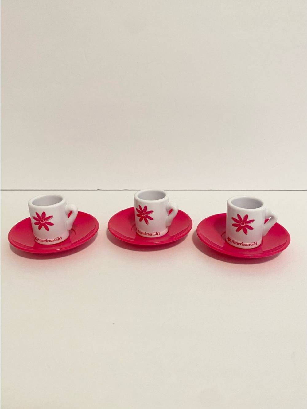 American Girl Mug Set Tea Saucer Bakery Cafe Playset 18” Doll Lot Accessories